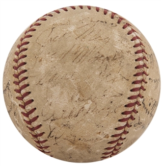 1951 St. Louis Browns Team Signed Baseball With Satchel Paige (Beckett)